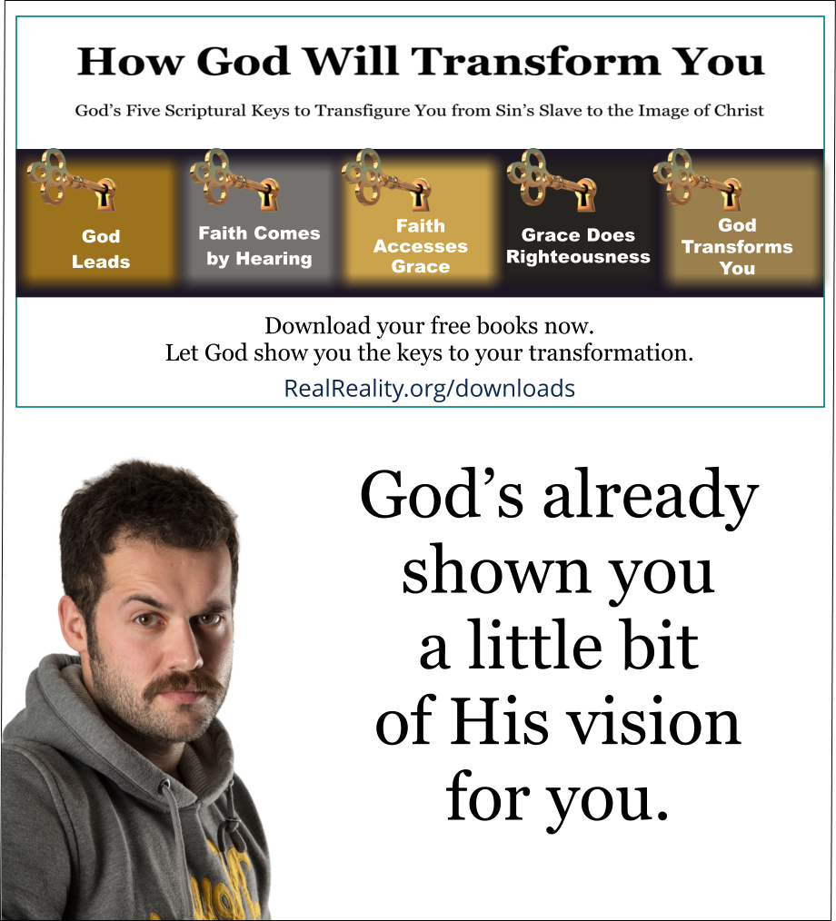 God’s already shown you a little bit of His vision for you.  (Quote from https://realreality.org/downloads/how-god-will-transform-you/)