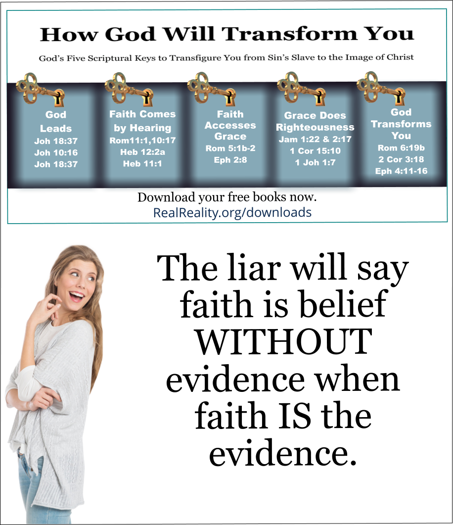 The liar will say faith is belief WITHOUT evidence when faith IS the evidence. 