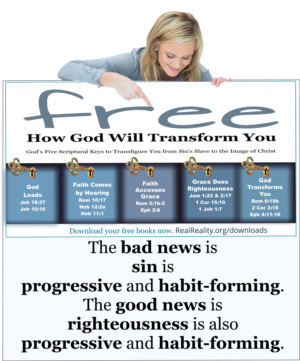 The bad news is sin is progressive and habit-forming. The good news is righteousness is also progressive and habit-forming. 